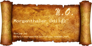 Morgenthaler Odiló névjegykártya